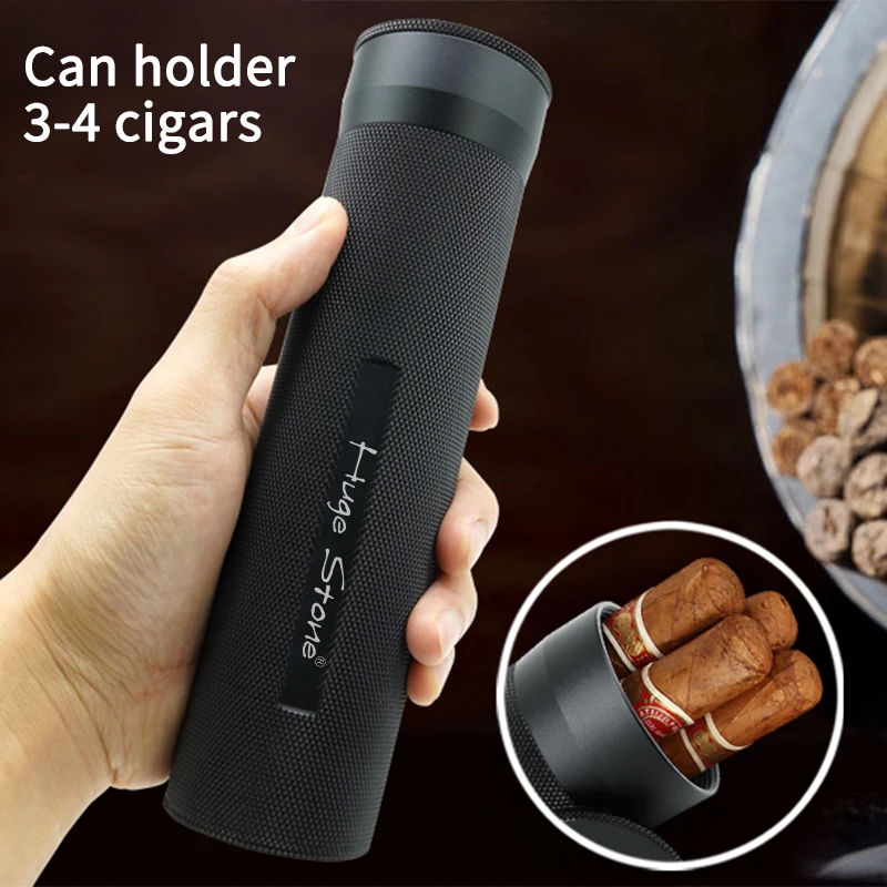 Алюминиевая трубка для сигар дорожный хьюмидор встроенный гигрометр и