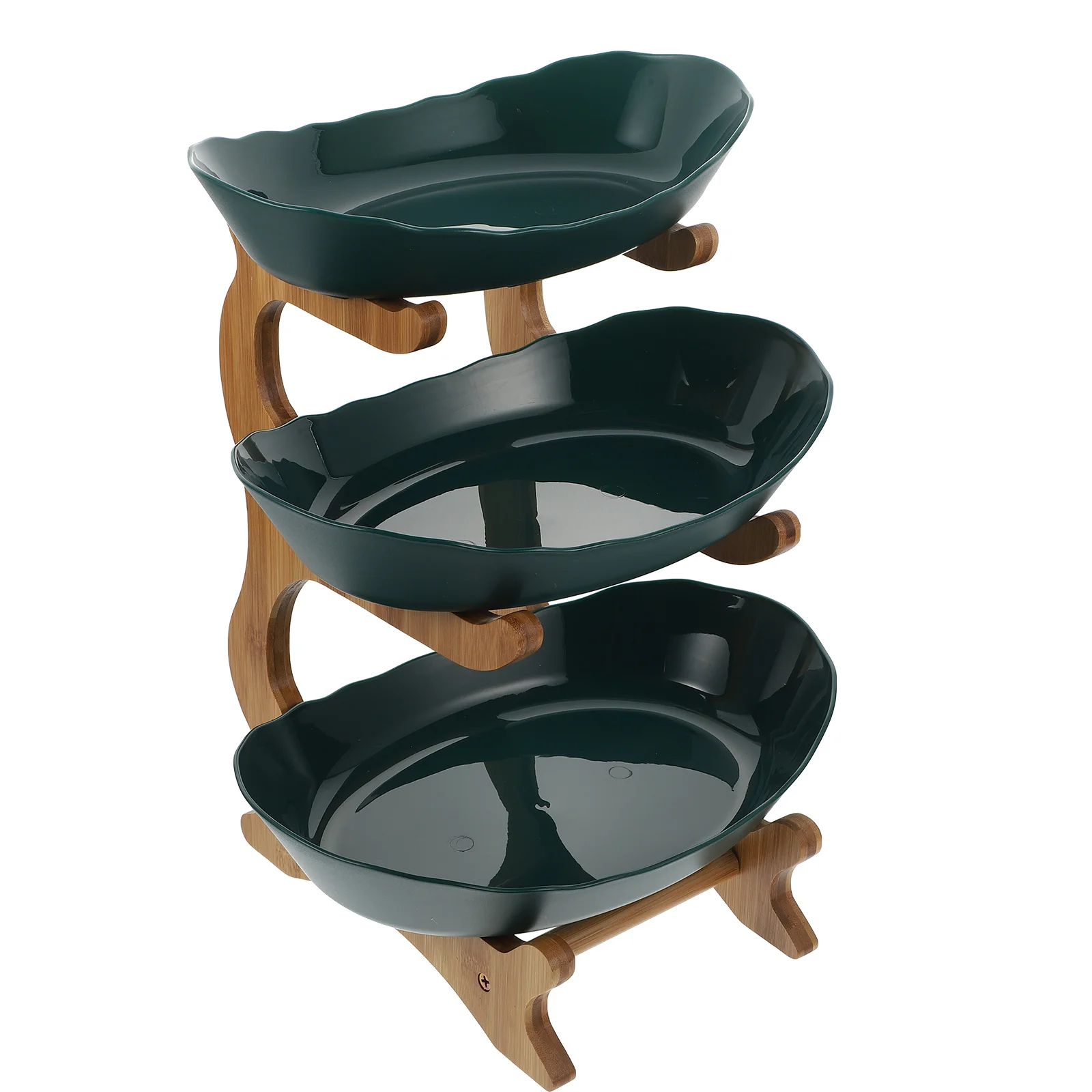 

Tray Serving Tier Stand Cupcake Display Tower Fruit Dessert Tiered Wooden Party Cake Trays Wood Holder Candy White Stands
