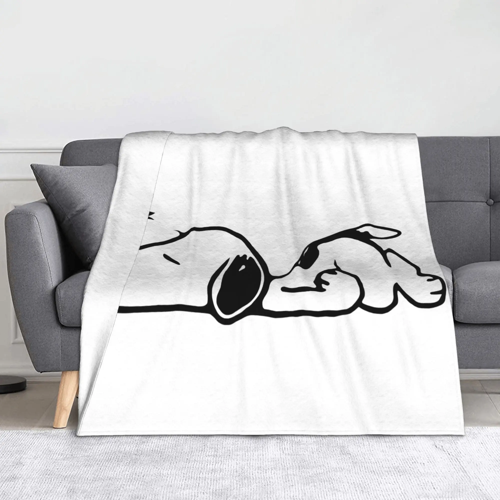 Фото Одеяло snoopys, супер мягкие теплые одеяла с рисунком собаки для кровати, 50x60 дюймов, покрывала разных размеров №1