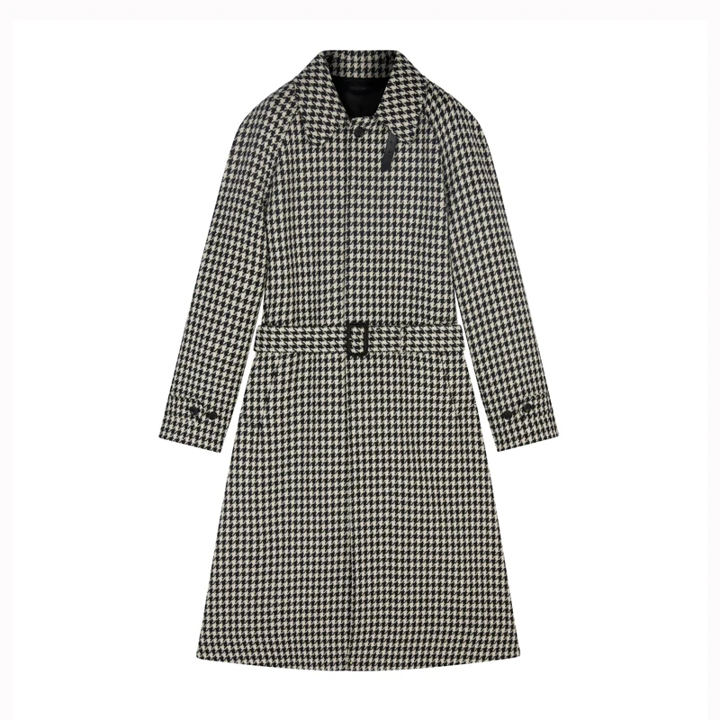 Мужское шерстяное пальто в клетку Balmarken Qianniao-высококачественное длинное