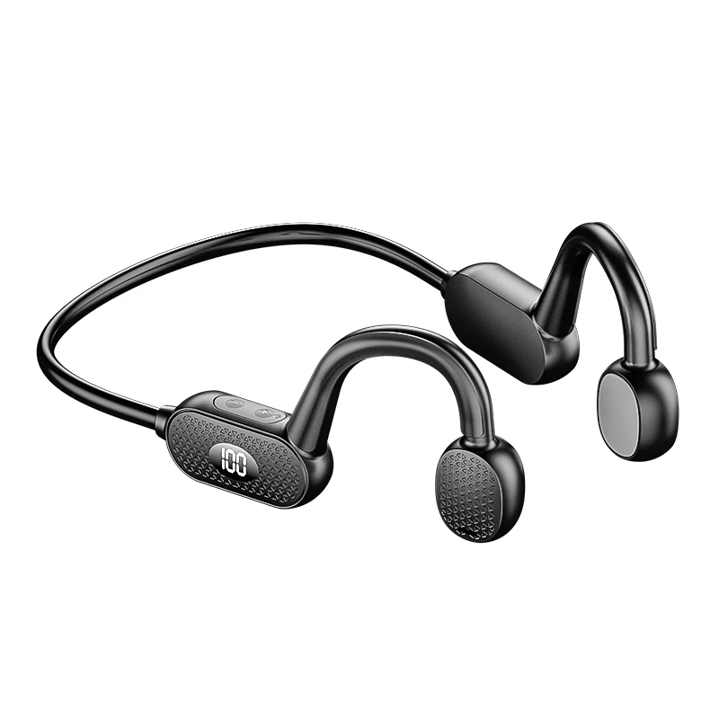 

Electric Quantity Display Sports Running Headset 180mah Sweat-proof Bone Conduction Earphone Waterproof Tws Earphone With Mic