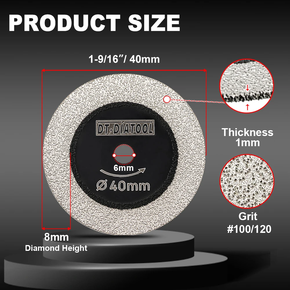 

DT-DIATOOL Алмазная мини-дисковая пила, диски для резки стекла для стеклянной плитки, бутылки вина, хрустальная режущая пластина, дисковая пила для стекла