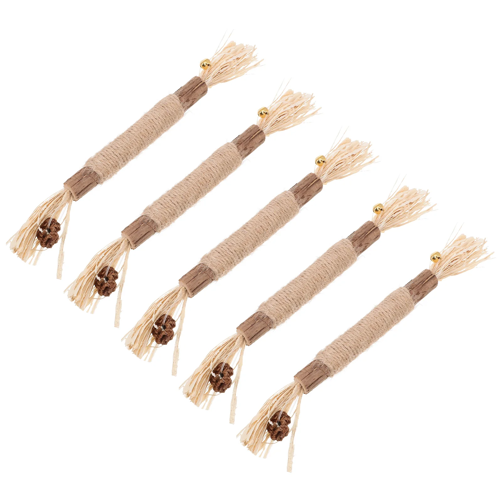 

5Pcs Natural Cat Molar Stick Kitten Molar Cat Teaser Wand Cat Bite-resistant