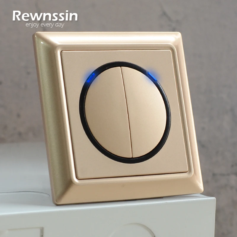 

Gold Retro Style Wall Sockets,1 2 3 4 Gang Random Click Push Button Light Switches,Cat5e Internet Port Cable Satellite TV Socket