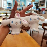 cute white bunny plush doll key ring schoolbag pendant doll bag pendant car key chain couple gifts clothes backpack decorations