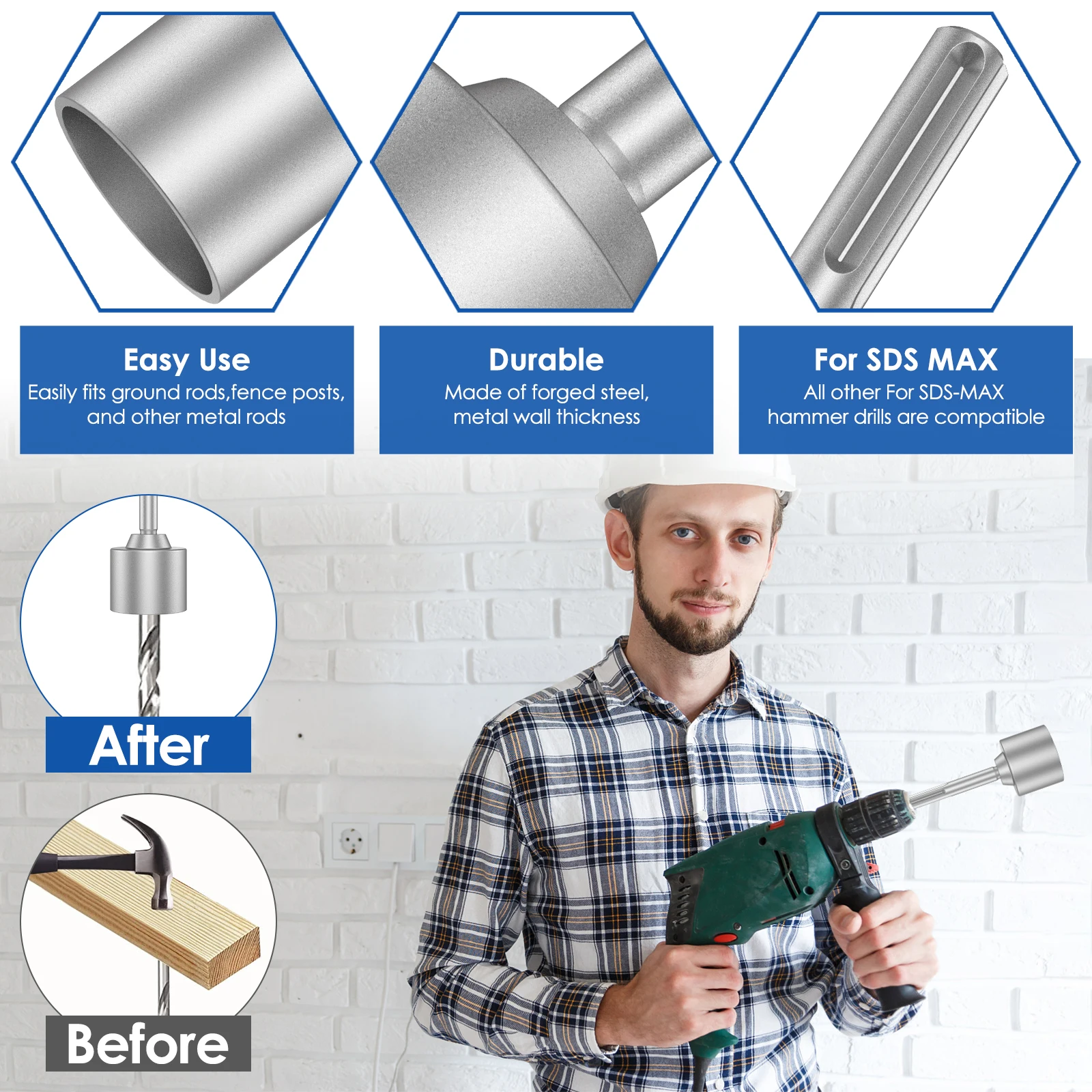 Износостойкий стержень для дрели 30/45/65 мм