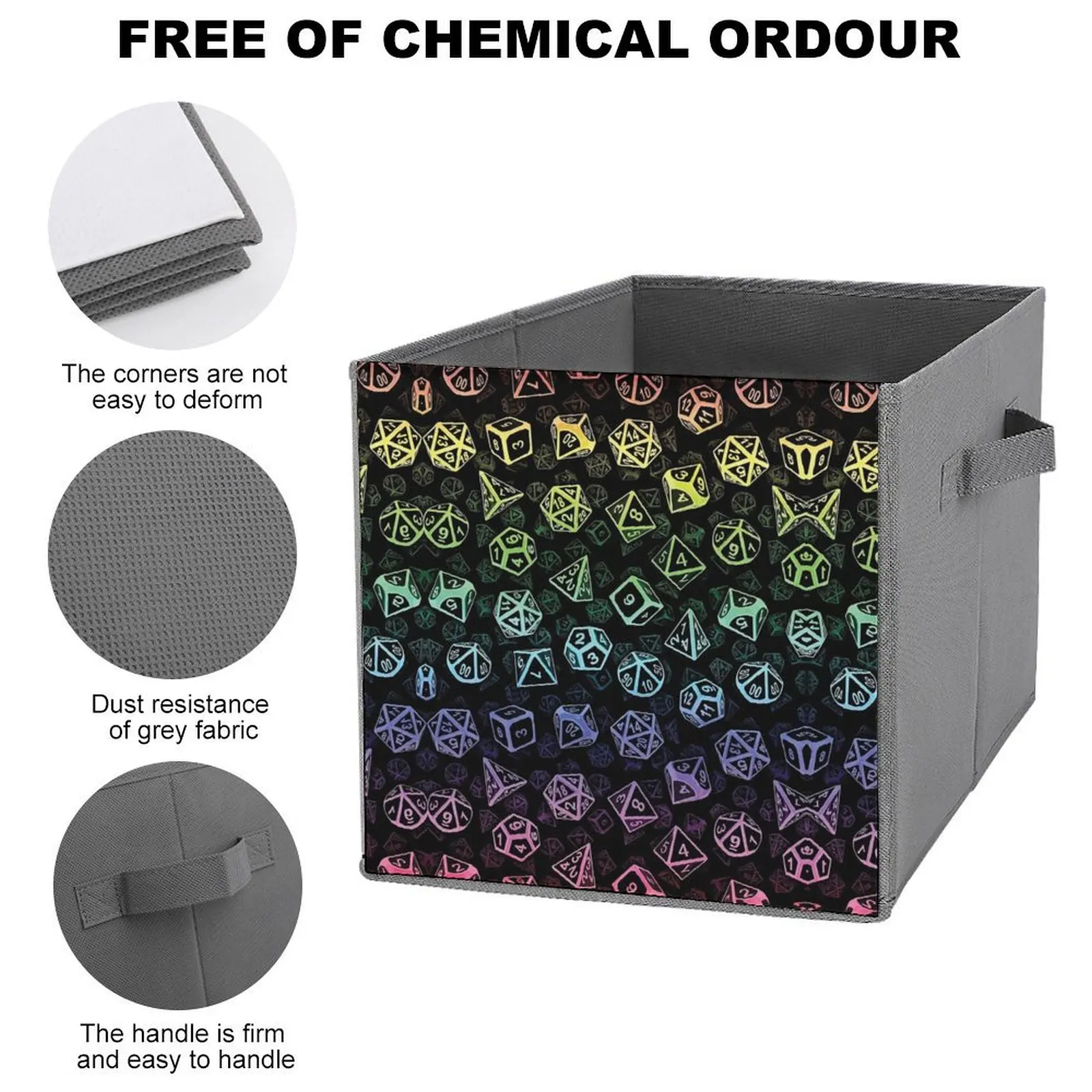 Контейнер для хранения D20 набор костей узор (Радуга) спиральный блокнот защиты от