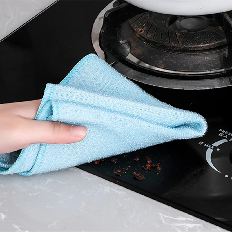 

10Set Microfiber Kitchen Towel PP Wire Cleaning Cloth Housework Table Dish Cloth Cleaning Rags Kichen Tools and Accessories