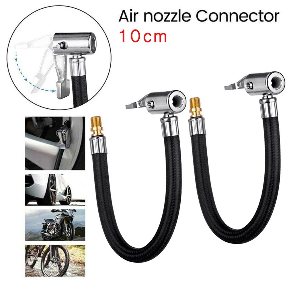 

2x Brand New10cm Car Tire Valve Connect Air Inflator Pump Extension Hose Tube Adapter High Quality Auto-Tire Repair Tools