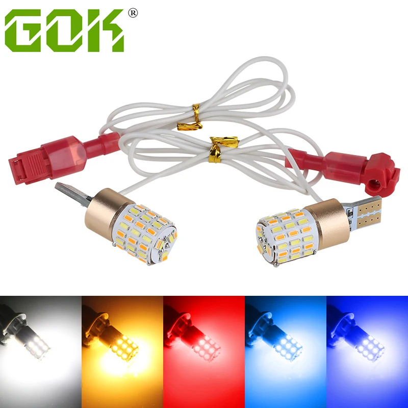 

Motorcycle Led Highlight W5w T10 Dual Color 12V 3014 54smd Side Marker Daytime Running Turn Signal Light Bulb Car Styling