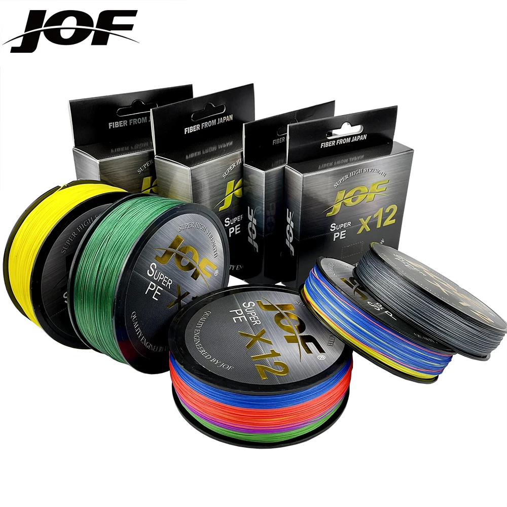 

JOF X12 Braided Fishing Line strong pull Super Wear resistant 25LB - 92LB 300M 100M Super Strong Sea Lure PE Fishing Line Pesca