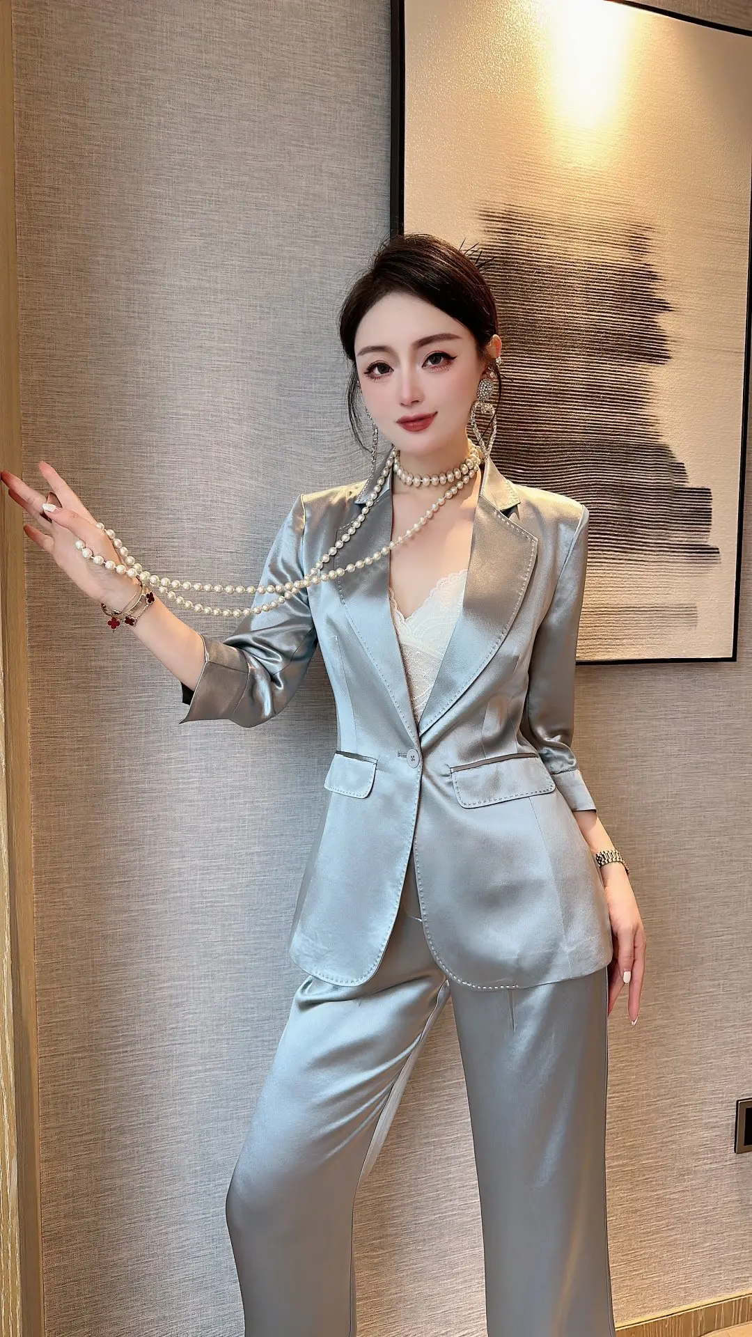 

2023 spring and summer women's clothing fashion new Lapel Suit Jacket 0526