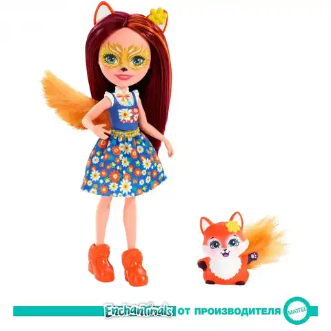 Кукла Enchantimals базовая с питомцем Фелисити Лис и Флик FXM71