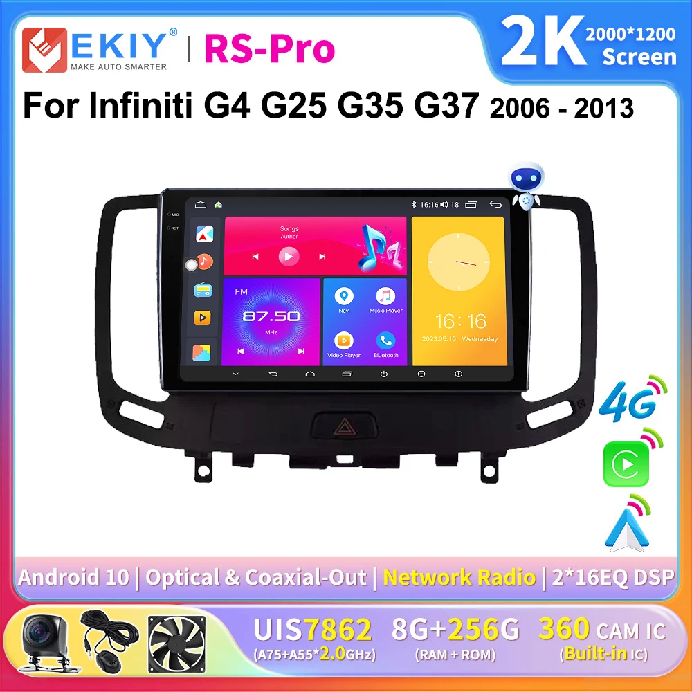 

EKIY 2K Screen Android Car Stereo For Infiniti G4 G25 G35 G37 2006 - 2013 Multimedia Player Carplay Autoradio Navigation GPS DSP