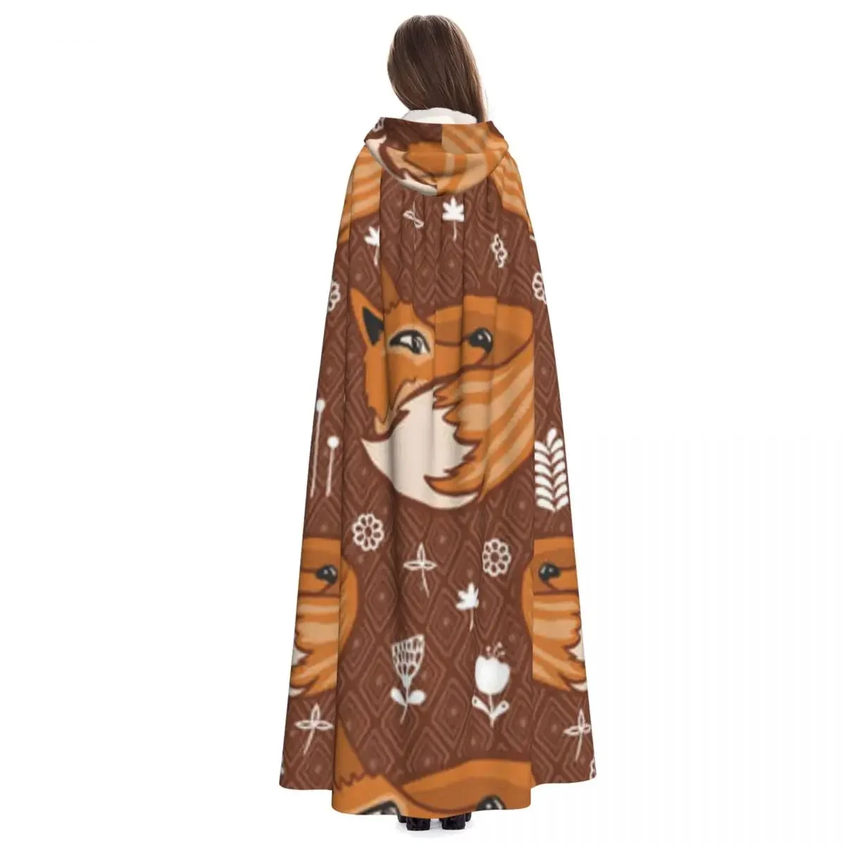 Накидка вампира для взрослых халат с капюшоном скандинавский плащ лисой на