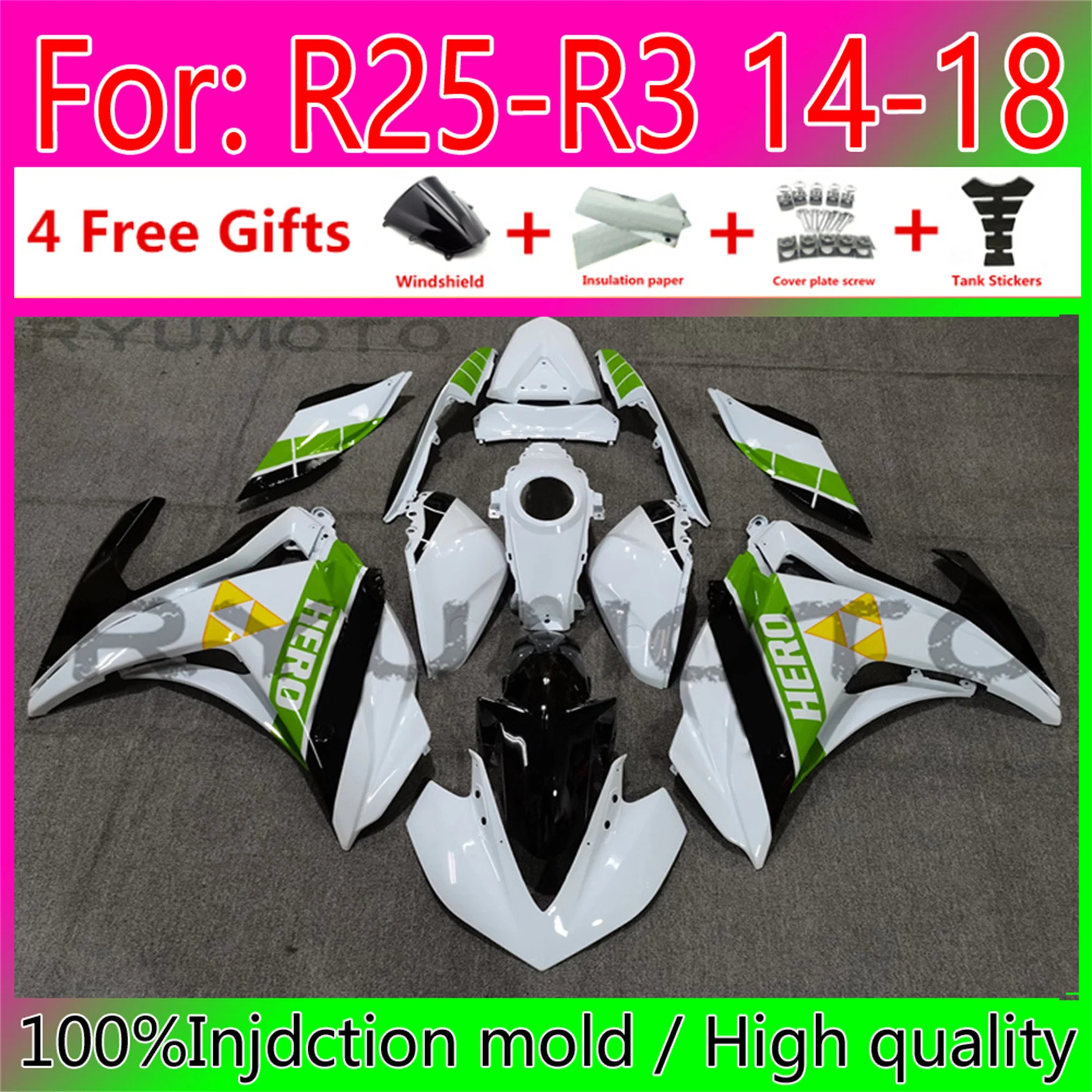 

Новый комплект обтекателей для мотоцикла ABS для Yamaha YZF R3 2015 2016 2017 2018 YZF R25 15 16 17 18