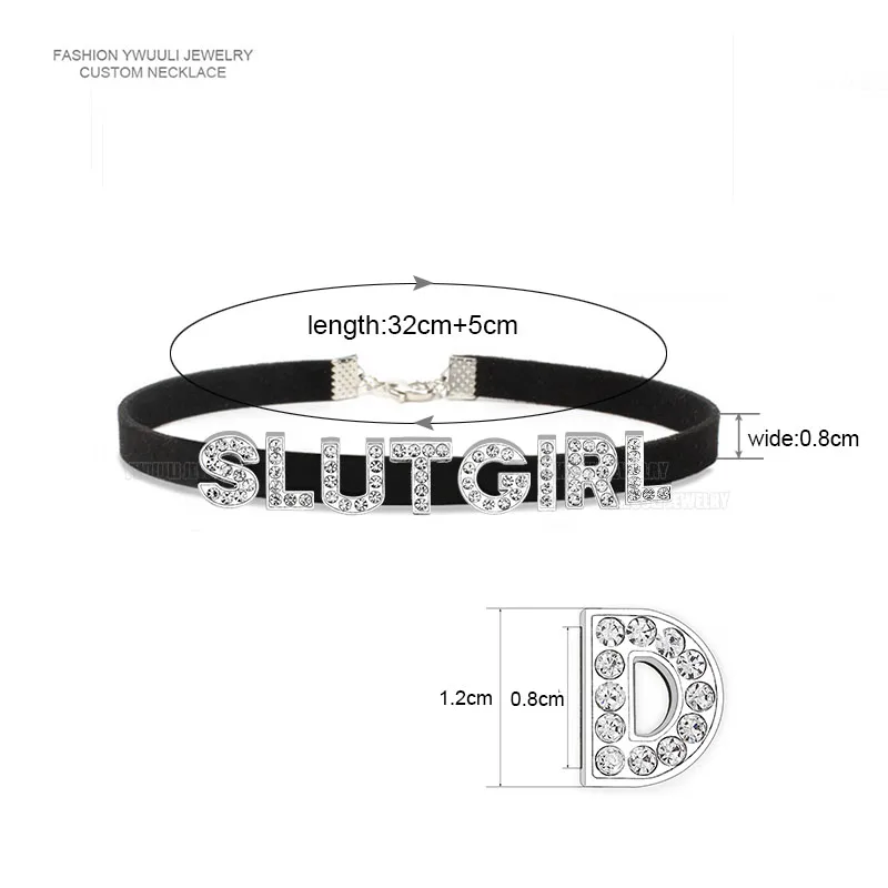Стразы ожерелье для девушек с надписью женщин плохие слова индивидуальный чокер