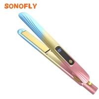 sonofly profession hair straightener hair curler lcd temperature display curling iron one button start salon styling tools yro09