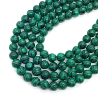 natural stone malachite round gem bead 6 8 10mm loose beads charms for jewelry making diy necklace earrings bracelet accessories