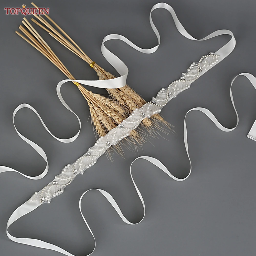 

Свадебное платье с кристаллами TOPQUEEN S273, пояс с жемчугом и бисером, универсальный волнистый стиль, свадебный пояс, Женские аксессуары, стразы...