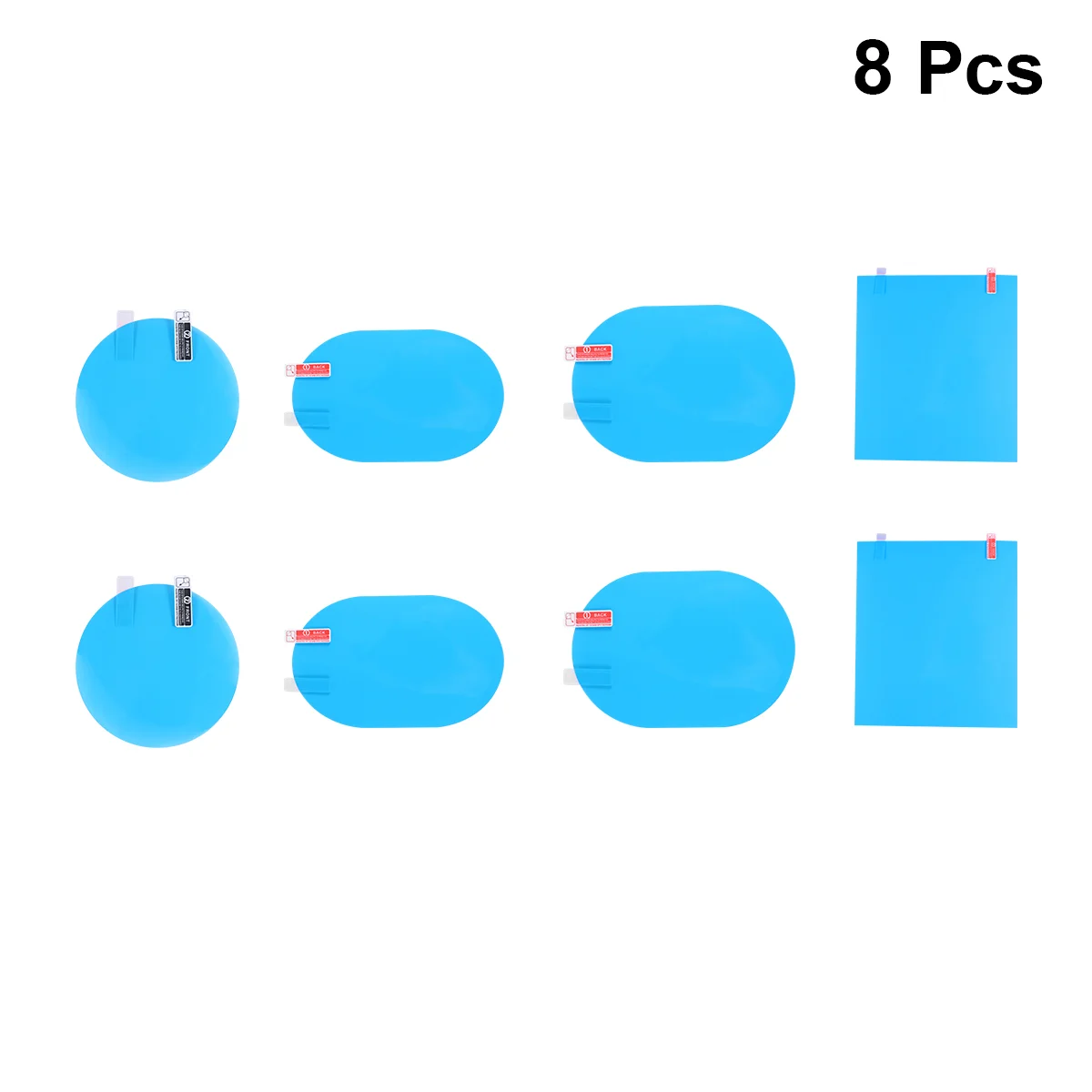 

8Pcs Anti-fog Anti-glare Rainproof and Waterproof Mirror Window Film Car Rearview Mirror Film Sky Blue