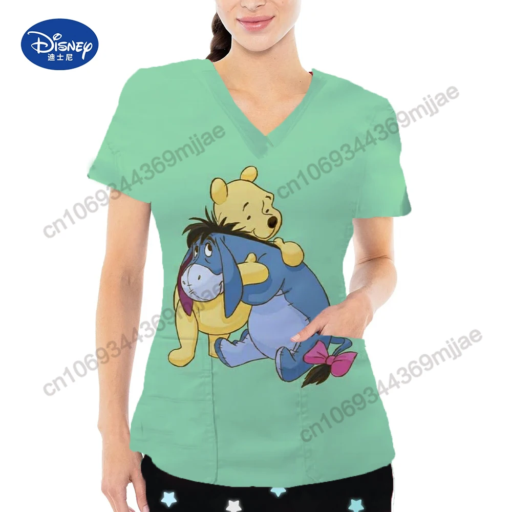 Женская футболка с V-образным вырезом и принтом