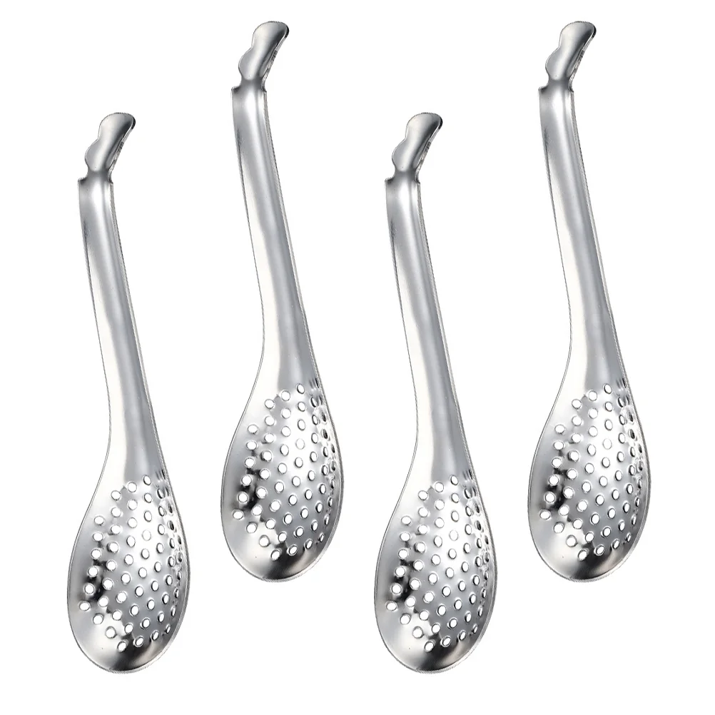 

4 Pcs Caviar Colander Strainer Spoons Filter Stainless Steel Scoops Multipurpose