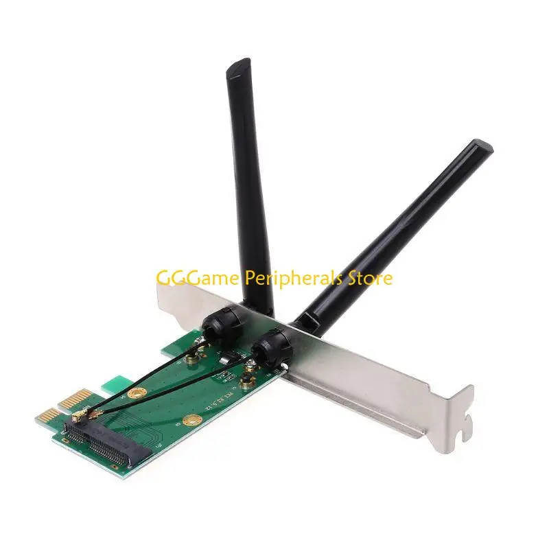 Фото U55B Беспроводная сетевая карта Wi-Fi Mini PCIE-PCI-E 1X Настольный WIFI-адаптер для компьютера с 2 антеннами №3
