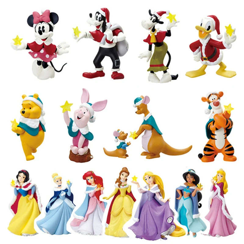 

Disney Лило и Стич Микки Минни фигурки аниме украшение коллекционные модели игрушки аксессуары Рождественская елка орнамент игрушки Kawai