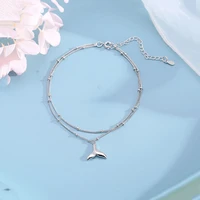 double round bead fishtail anklet female korean version cute sweet personality student anklet friend birthday gift