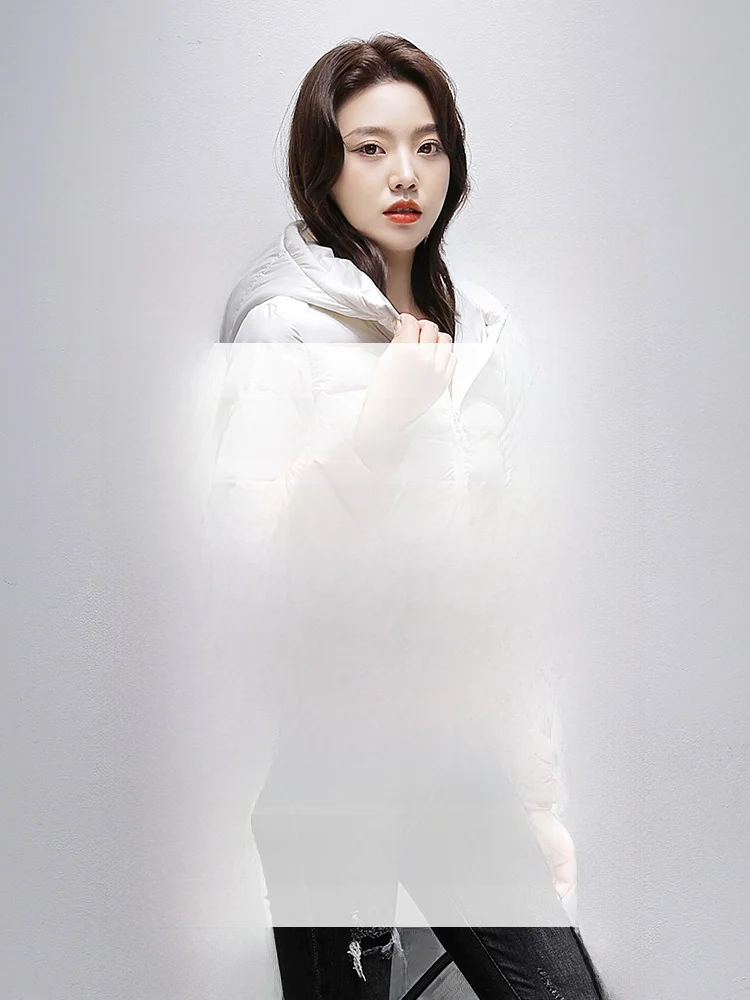 Легкий короткий пуховик Duck женская новинка 2024 модная популярная зимняя тонкая