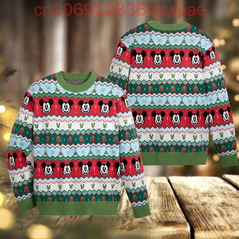 Disney Mickey Ugly Christmas Sweater Land Merry Xmas Мужской свитер Микки Минни Дональд Дак Праздничный