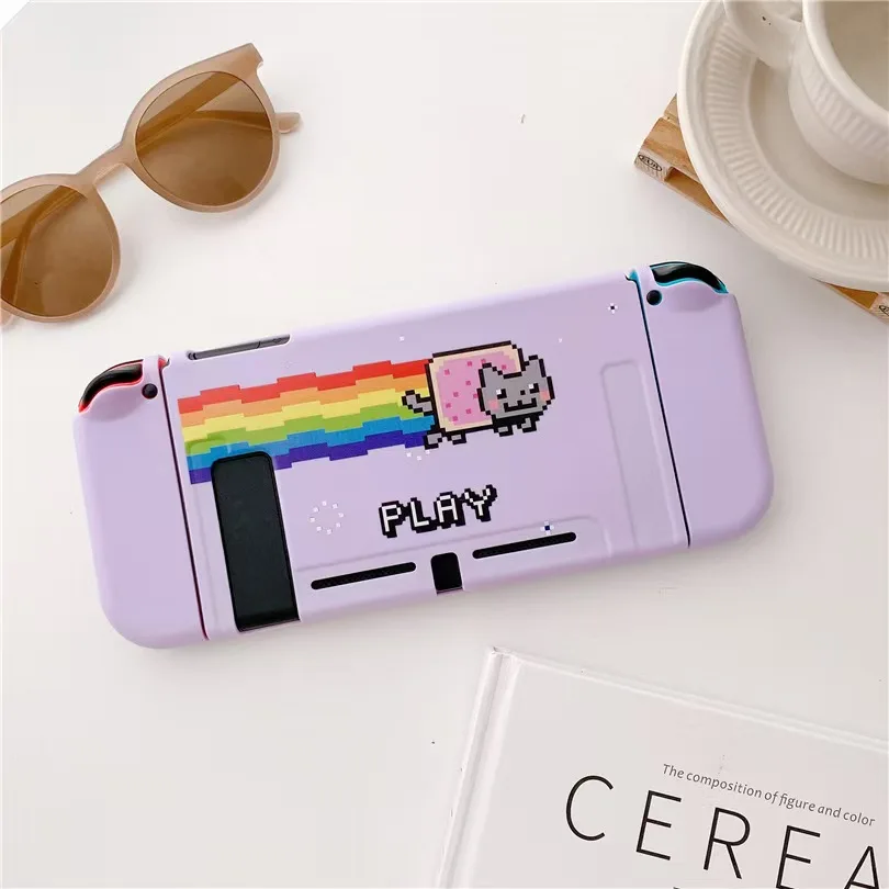 Фото Симпатичный защитный чехол Nyan Cat Rainbow для Nintendo Switch, тонкий чехол из мягкого ТПУ для консоли Nintendo Switch, игровые аксессуары NS №2