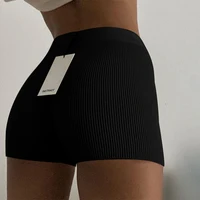 summer knit shorts cotton white women casual mini black sexy high waist ribber streetwear basic biker shorts high stretched