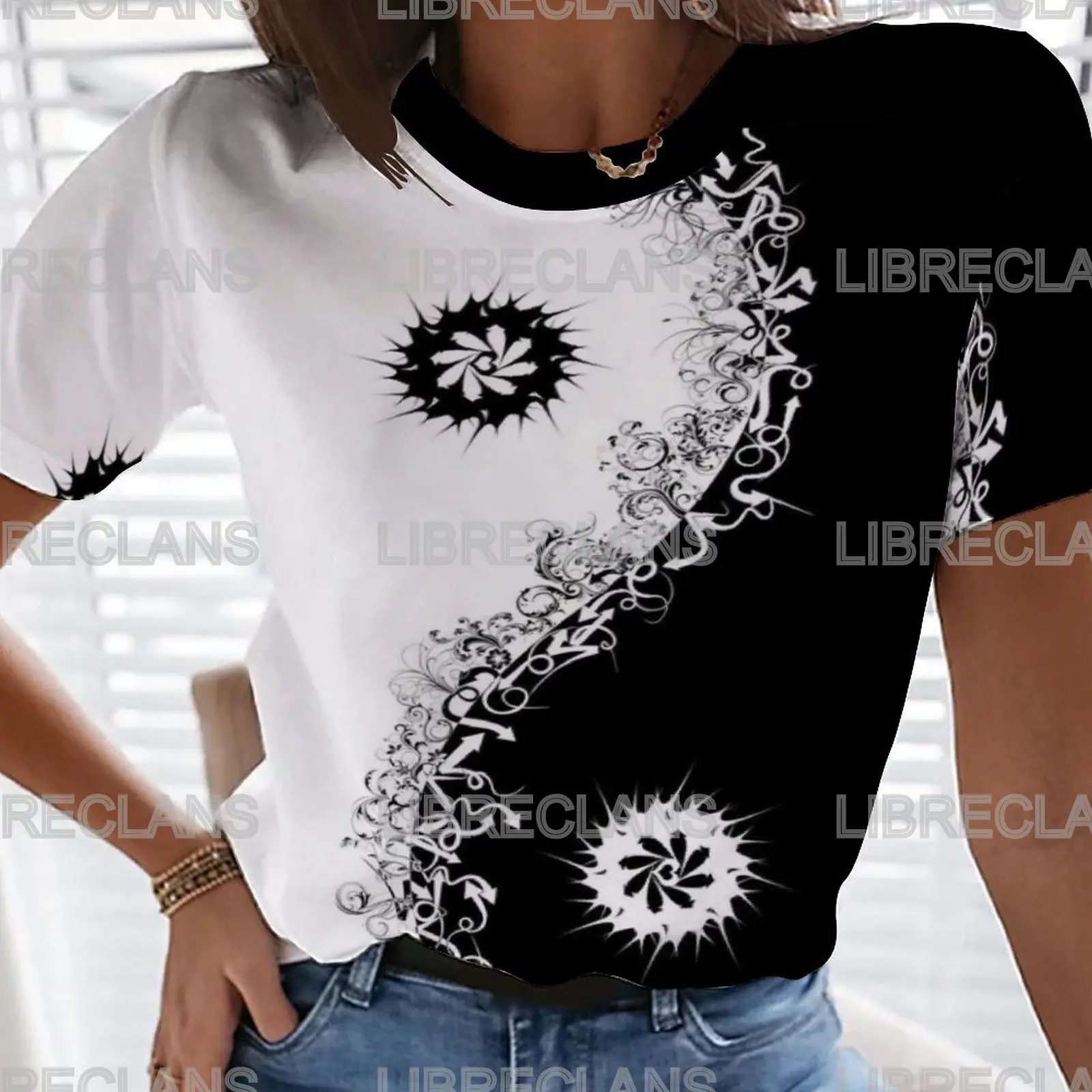 

Модные блузки для 2022, женские футболки с неравномерным графическим 3D-принтом, свободная эстетичная футболка с коротким рукавом, повседневн...