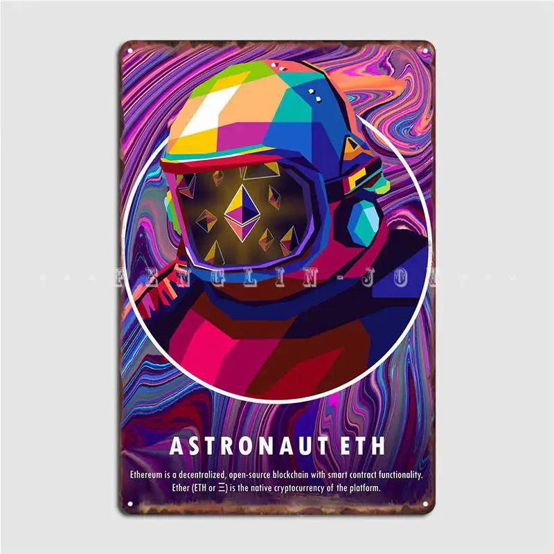 

Astronaut Eth Metal Sign Garage Club Retro Plaques Wall Pub Tin Sign Posters