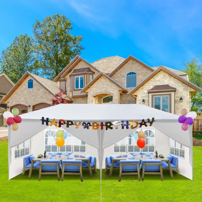 

Inolait 10'x20' Wedding Party Tent Outdoor Canopy Tent with 6 Side Walls White Outdoor awning sheds pergola