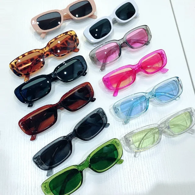 2022 New Square Eyewear Fashion Vintage Sunglasses Women Brand Designer Retro Rectangle Sun Glasses Female Ins Popular Colorful 1