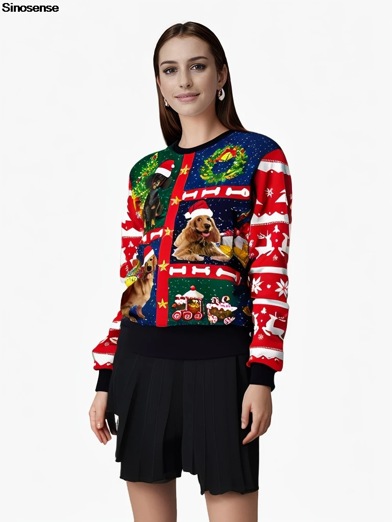 Джемпер для мужчин и женщин Рождественский Свитшот джемпер с 3D рисунком