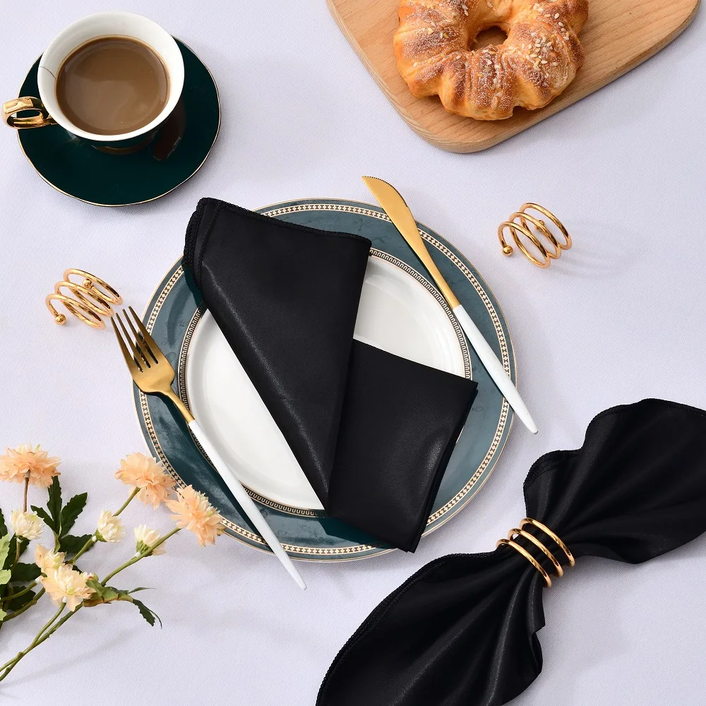 

30cm 6Pc Table Napkins Cloth Square Satin Napkin Cloth Pocket Handkerchief Wedding Banquet Table Napkin Dinner Party Decoration