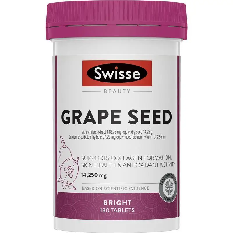 

Australia Swisse Grape Seed 14250mg 180Tablets Women Beauty Collagen Antioxidant VitaminC Skin Health Relieve Leg Veins Swelling