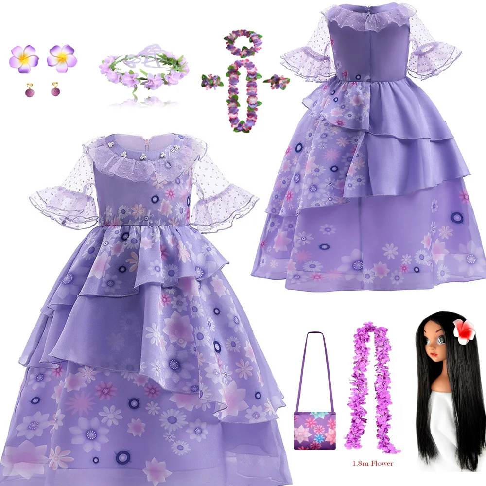 

Flower Girls Encanto Isabella Dress for Girl Charm Cosplay Princess Costume Fancy Dresses Carnival Party Supply Kids Gift