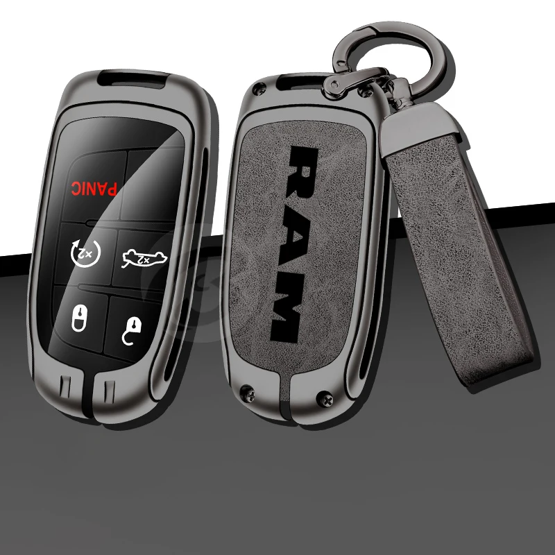 

Zinc Alloy Car Smart Remote Key Case Cover Holder Shell For Dodge Ram 1500 2500 Protected Key Bag Keychain Interior Accessories