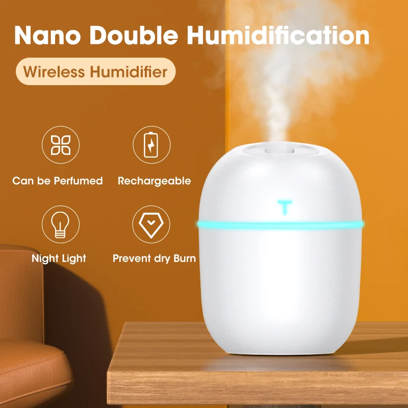 Миниатюрный увлажнитель воздуха со светодиодный Ной лампой USB-вентилятор