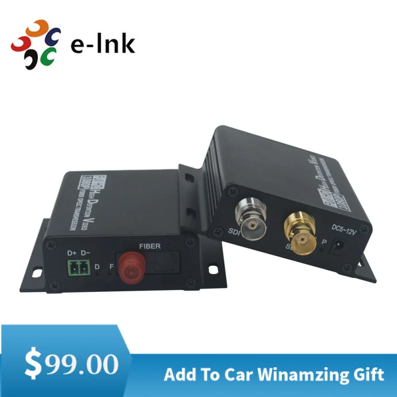 

Mini HD-SDI SDI Fiber Extender with RS422 Reverse Data Single Mode 20km