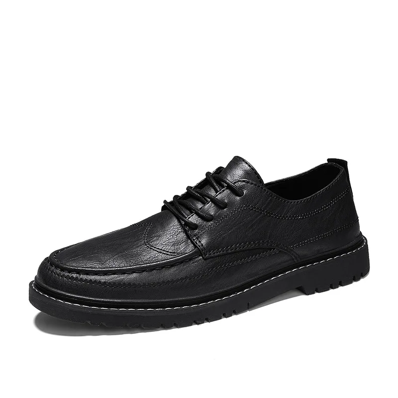 Casual Leather Shoes Men 2022 Spring and Autumn New Formal Business Black Men Leather Shoe British Retro Shoes for Men