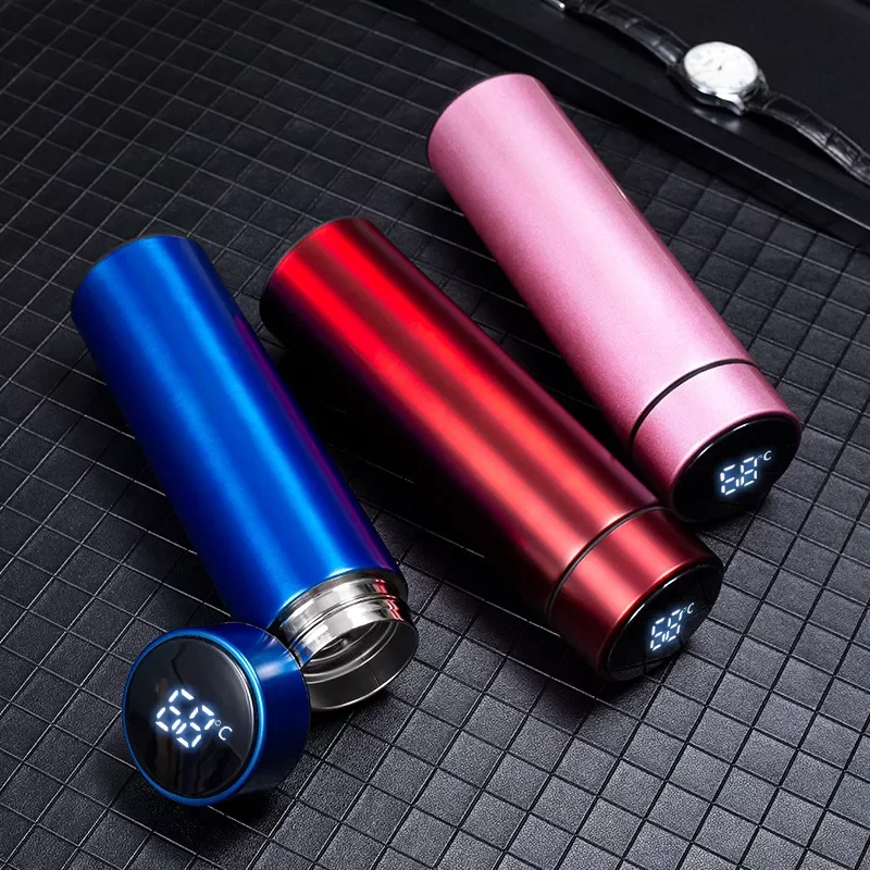 

2023New Stainless Steel Smart Thermos Water Bottle Digital Led Temperature Display Coffee Thermal Mugs Cups Intelligent Insulati