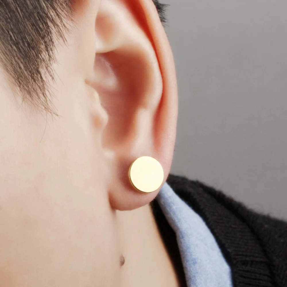 DARHSEN Unisex Women men Stud Earrings boy/girl Fashion Jewelry white Black gold color 316L Stainless Steel GE299 | Украшения и