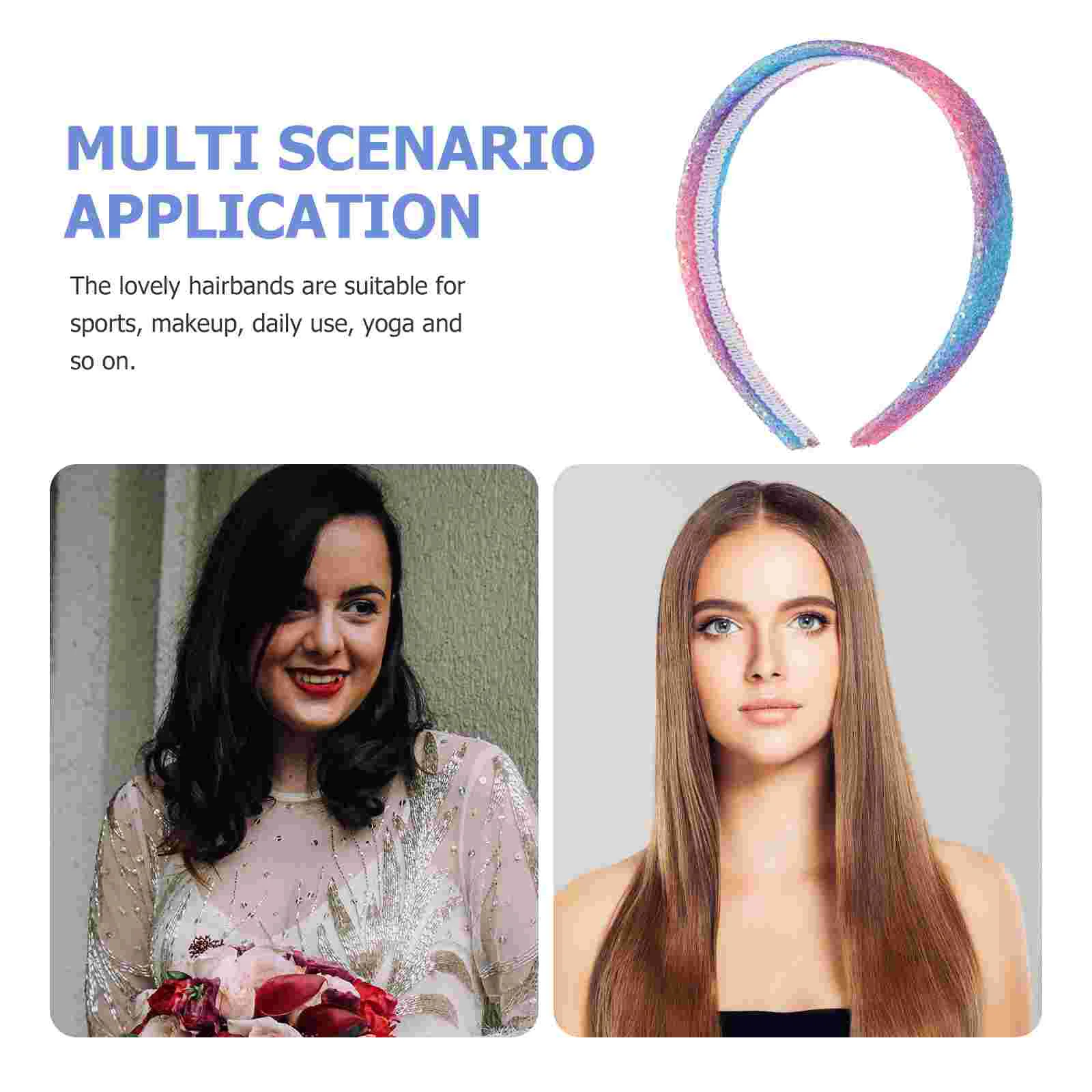 Повязка на голову с золотыми блестками цветные повязки для девочек 8–12 лет