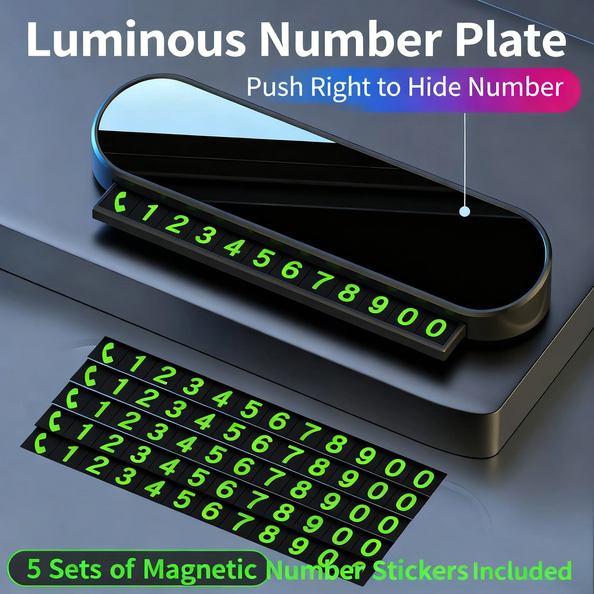 

Магнитный Держатель Для Временной Парковочной Карточки С Номером Телефона, Светящаяся Табличка С Номером Телефона